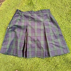 Girls Dennis Plaid Pleated Skirt School Uniform Style Blue Classic Juniors 13